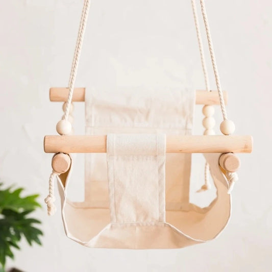 Balancelle_bebe_en_bois beige deux