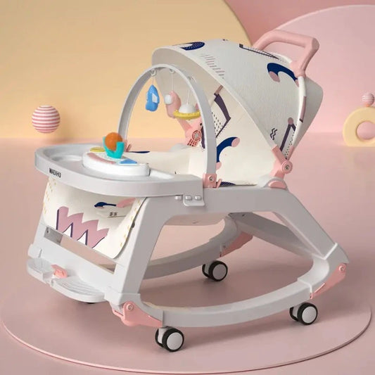 Transat bebe evolutif 5 en 1 rose