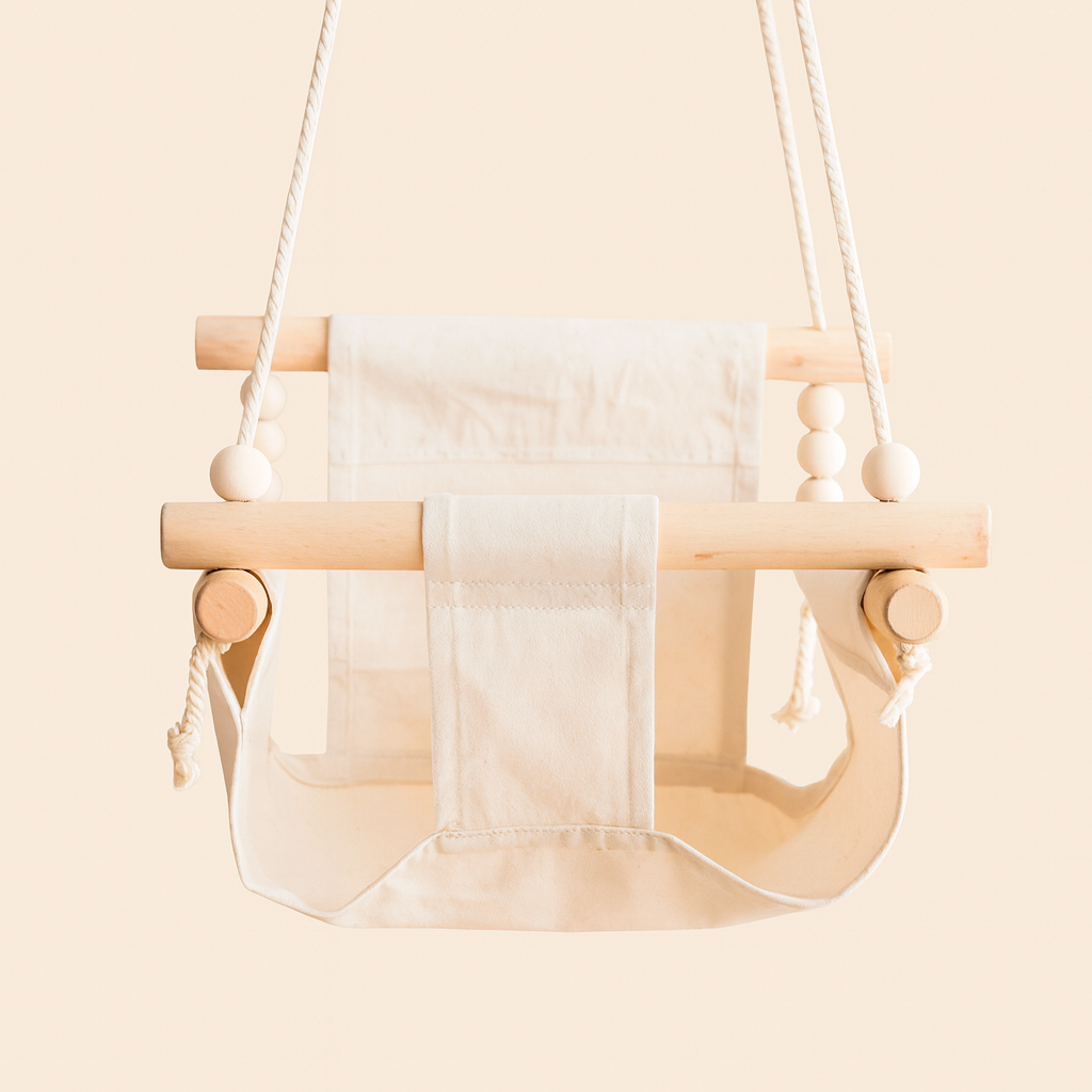 Transat bébé en bois beige