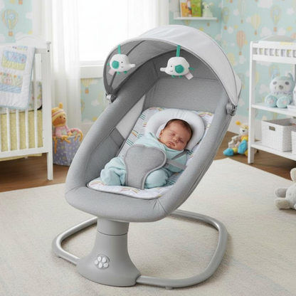 Transat bébé électrique gris clair