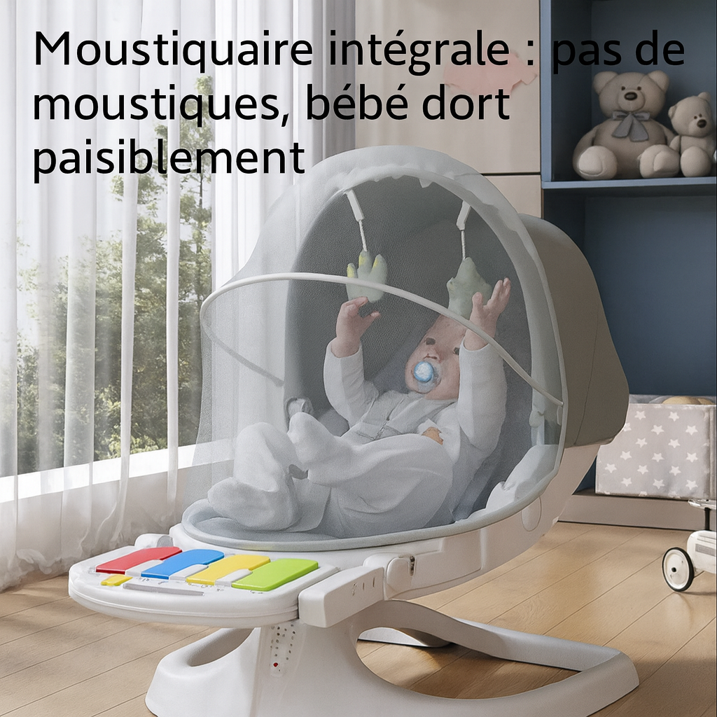 Balancelle bébé électrique 3-en-1 blanc