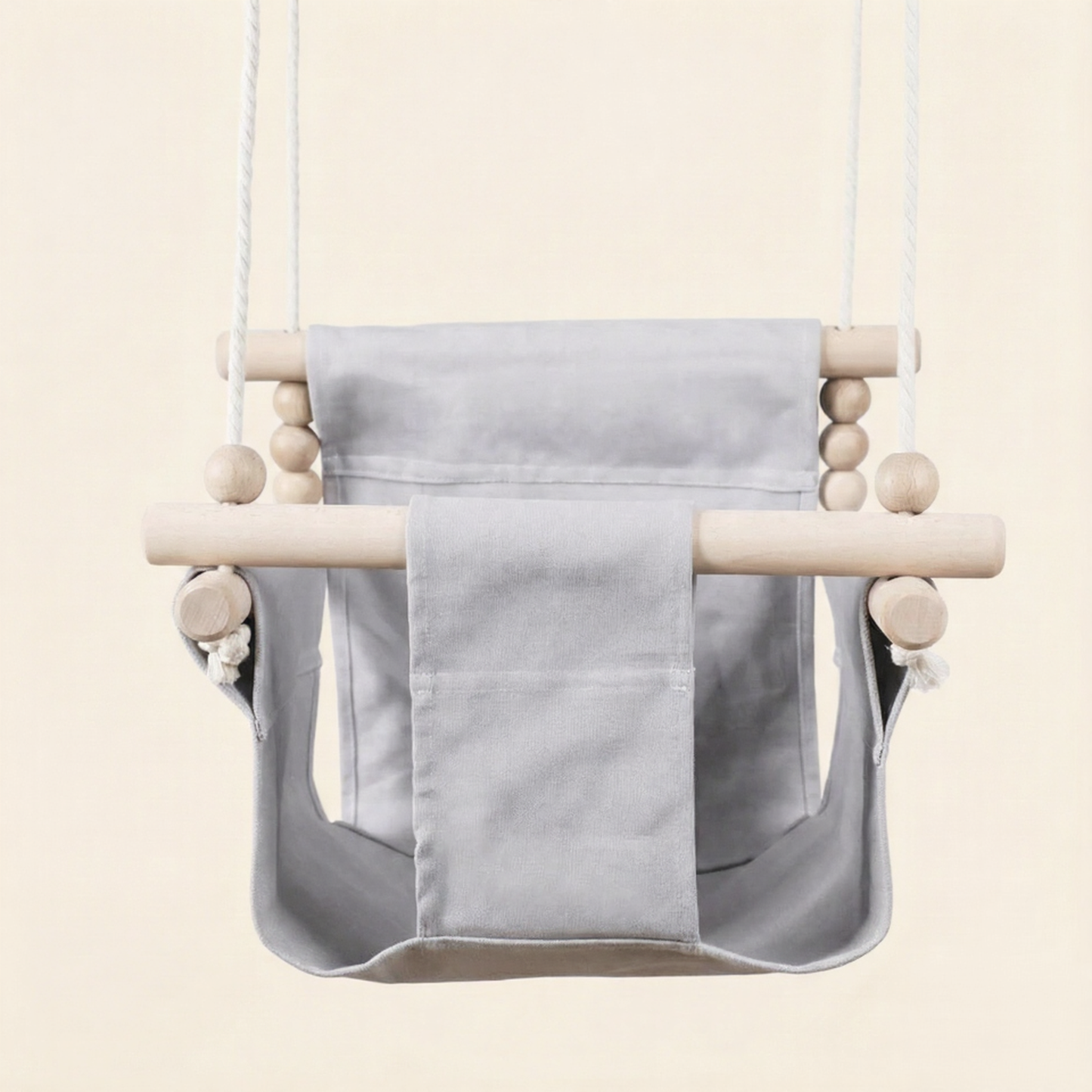 Transat bébé en bois gris