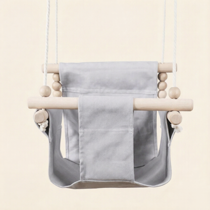 Transat bébé en bois gris