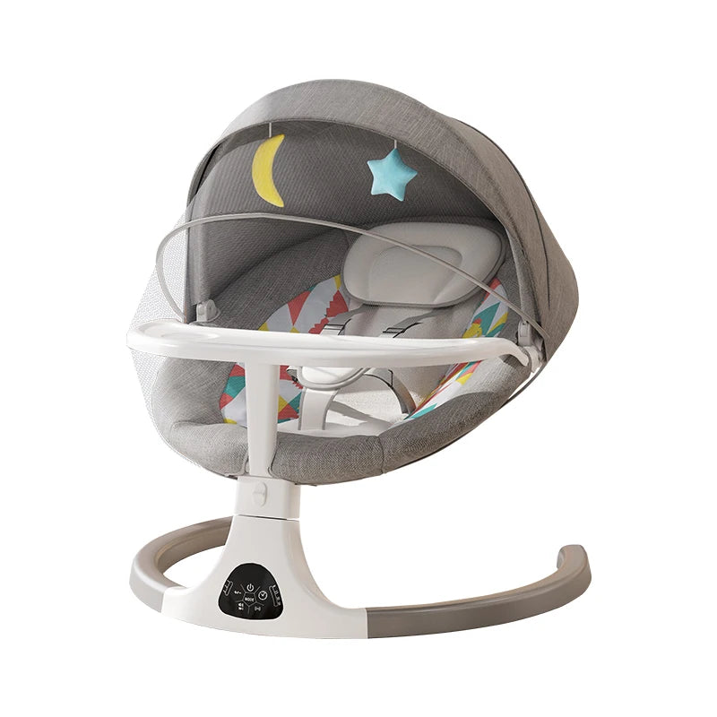 Transat bebe electrique avec moustiquaire gris