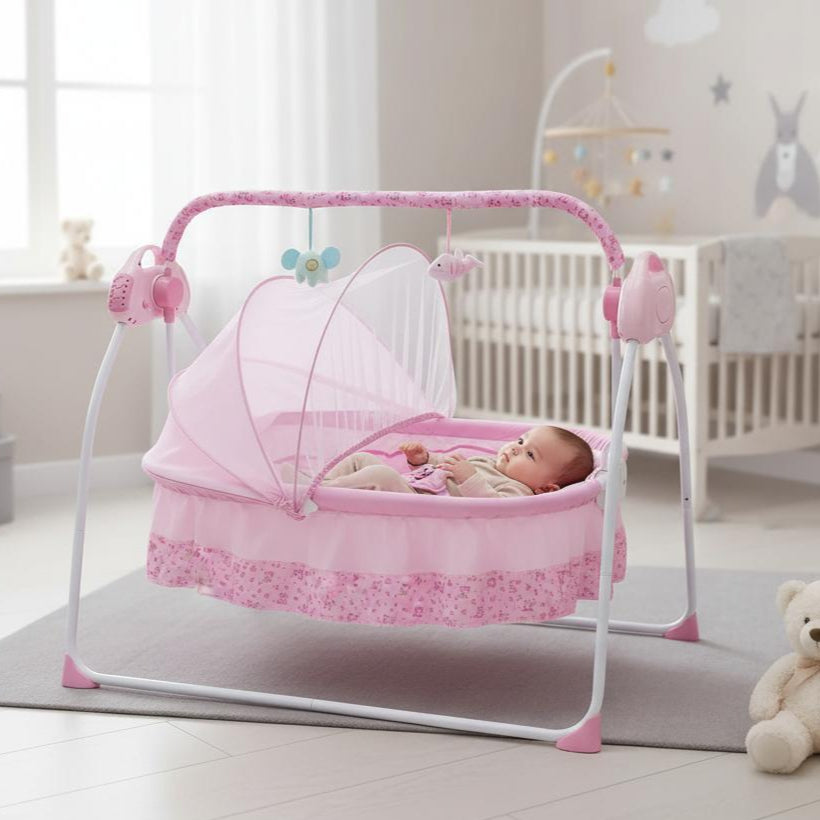 Balancelle bébé électrique confort rose