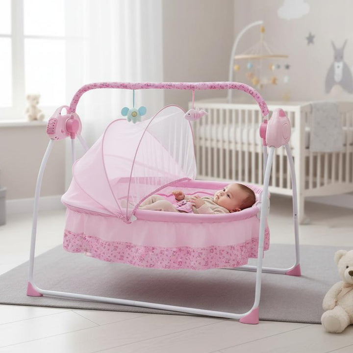 Balancelle bébé électrique confort rose